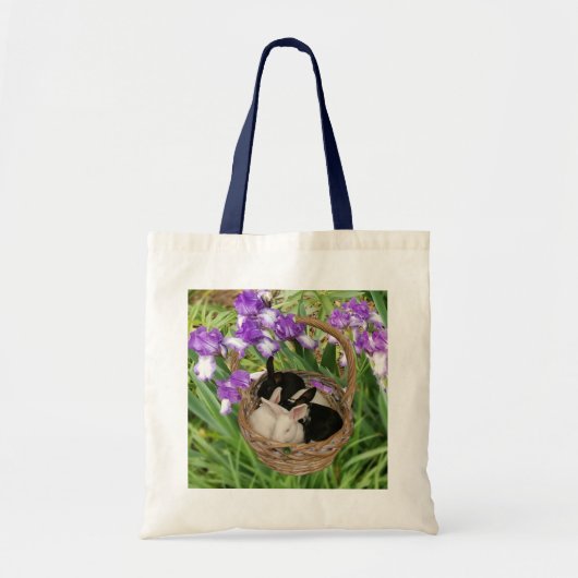 Tote Bag Panier adorable de bébés lapins (Devant)