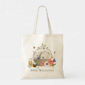 Tote Bag Panier de fleurs de printemps de l'agneau d'aquare (Dos)