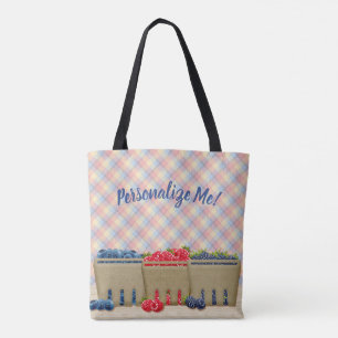Tote Bag Panier de fruits framboise, bleuet, mûre