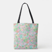 Tote Bag Panier de golf Pink & Green Palm Beach personnalis (Dos)
