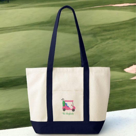 Tote Bag Panier de golf Preppy Pink Personnalisé