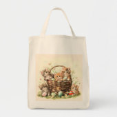 Tote Bag Panier de Pâques de Chatte-Printemps (Devant)