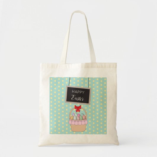Tote Bag Panier de Pâques et oeufs de Pâques Pastel (Devant)