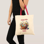 Tote Bag Panier de Pâques Fleurs de printemps Papillon Oeuf (Devant (produit))