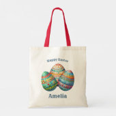 Tote Bag Panier de Pâques Fleurs de printemps Papillon Oeuf (Dos)