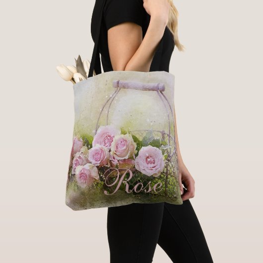 Tote Bag Panier rose (De près)