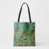 Tote Bag Panier style vert et brun semblable paille sèche (Devant)