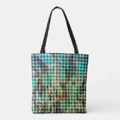 Tote Bag Panier style vert et brun semblable paille sèche (Dos)