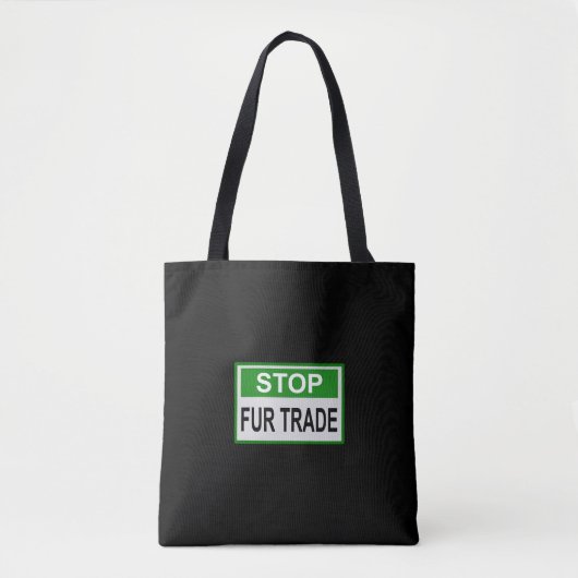 Tote Bag Panneau commercial Stop Fur vert (Devant)
