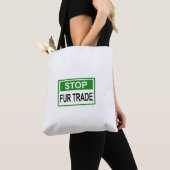 Tote Bag Panneau commercial Stop Fur vert (De près)