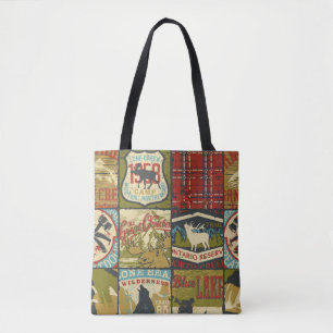 Tote Bag Panneau d'aventure et symbole patchw des territoir