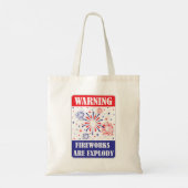 Tote Bag Panneau d'avertissement de feux d'artifice (Dos)