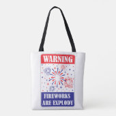 Tote Bag Panneau d'avertissement de feux d'artifice (Dos)