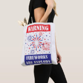 Tote Bag Panneau d'avertissement de feux d'artifice (De près)