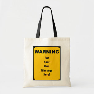 Tote Bag Panneau d'avertissement personnalisé