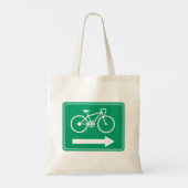 Tote Bag Panneau de direction flèche droite voie cyclable v (Dos)