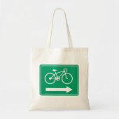 Tote Bag Panneau de direction flèche droite voie cyclable v (Devant)