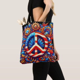 Tote Bag Panneau de Paix 4 juillet-Fête de l'Indépendance-P
