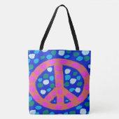 Tote Bag Panneau de Paix Orange bleu (Devant)