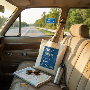 Tote Bag Panneau de signalisation d'aire de repos à 400m à