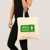 Tote Bag Panneau de signalisation routière Pattaya ⚠ Thaïla (Devant (produit))