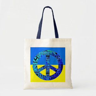 Tote Bag Panneau de soutien à l'Ukraine Pavillon bleu de pa