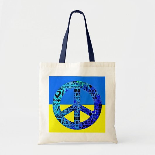 Tote Bag Panneau de soutien à l'Ukraine Pavillon bleu de pa (Devant)