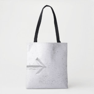Tote Bag Panneau flèche droite sur le mur