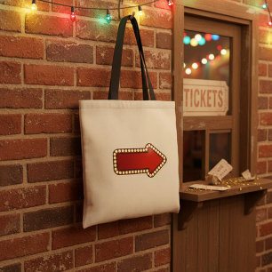 Tote Bag Panneau flèche rouge avec lumières