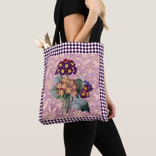 Tote Bag Panneau Fleur Jardin Arlequin vintage (De près)
