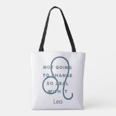 Tote Bag Panneau Leo Zodiac Fun Citation Bleu & Blanc (Dos)