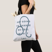 Tote Bag Panneau Leo Zodiac Fun Citation Bleu & Blanc (De près)