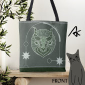 Tote Bag Panneau Zodiac Taurus vert et blanc Mandala