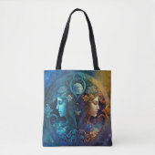 Tote Bag Panneau Zodiaque Gemini Design d'aquarelle (Devant)