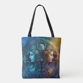 Tote Bag Panneau Zodiaque Gemini Design d'aquarelle (Dos)