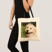 Tote Bag Panneaux de chiot Goldendoodle (Devant (produit))