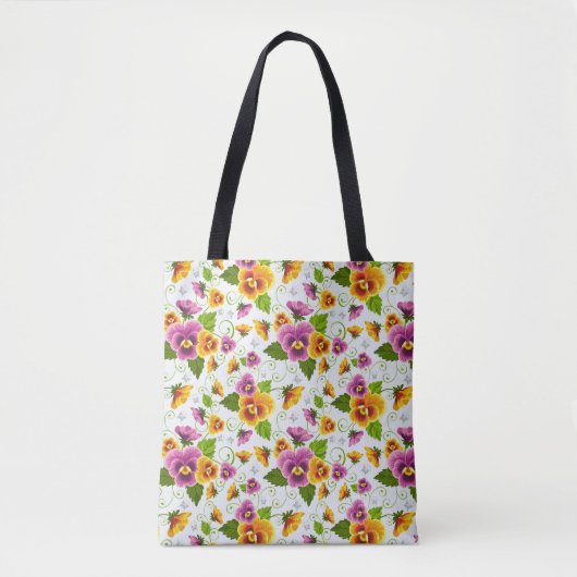 Tote Bag Pansies (Devant)