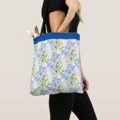 Tote Bag Pansies bleues sur une Fourre-tout (De près)