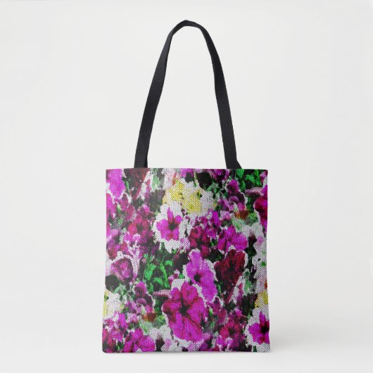 Tote Bag Pansies brodées... (Devant)