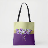 Tote Bag Pansies et or Fourre-tout personnalisée (Devant)