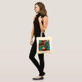 Tote Bag Pansies mixtes dans vase (Devant (modèle))