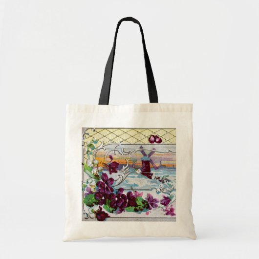 Tote Bag Pansies ROMANTICA, Violets, Floral d'hiver (Devant)