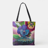 Tote Bag Pansies sur un clamshell (Dos)