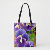 Tote Bag Pansies violettes (Devant)