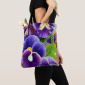 Tote Bag Pansies violettes (De près)
