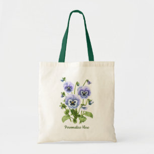 Tote Bag Pansies violettes personnalisables
