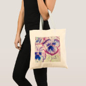 Tote Bag Pansy rose Aquarelle Peinture Florale Filles (Devant (produit))