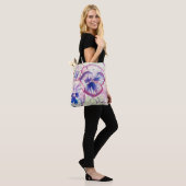 Tote Bag Pansy rose Aquarelle Peinture Florale Filles (Sur le modèle)