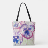 Tote Bag Pansy rose Aquarelle Peinture Florale Filles (Dos)