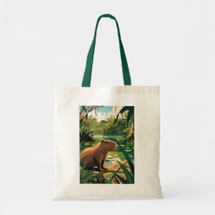 Tote Bag Pantanal Brésil Capybara Voyage Art Vintage